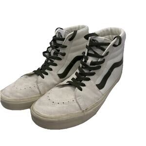 Size 11 - Men’s Vans Old Skool Sk8 Shoes Hi- Top White/Green Skateboard